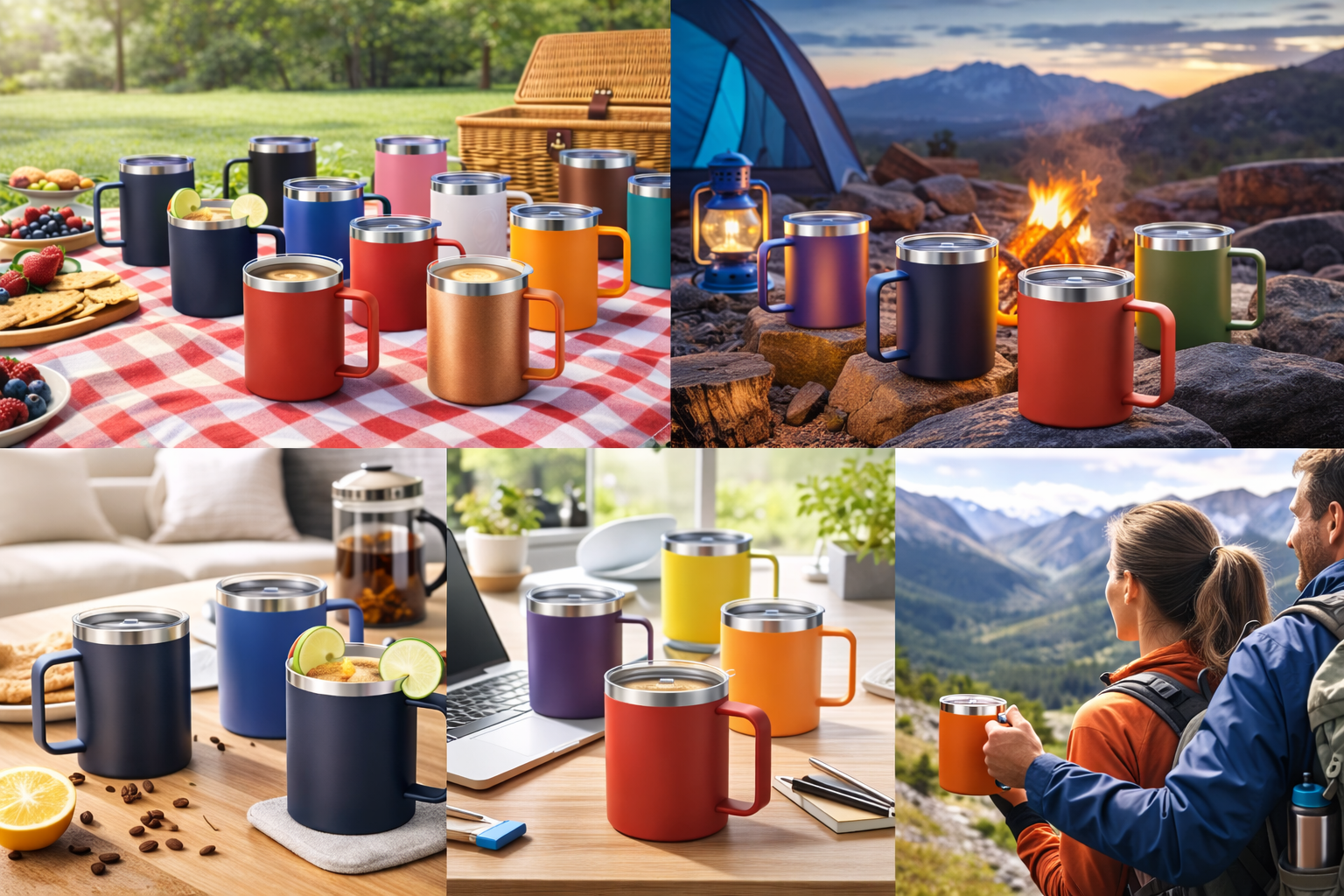 Insulated mug with handle - Silver