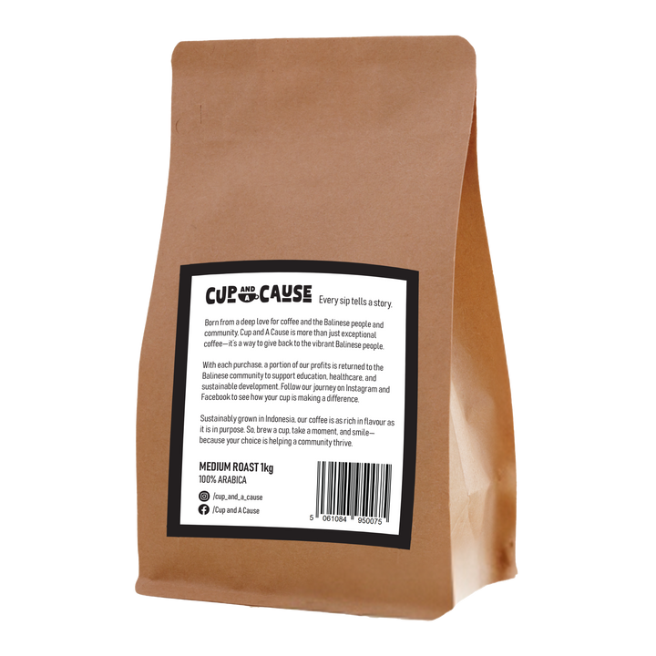 Arabica Medium Coffee Beans back of bag