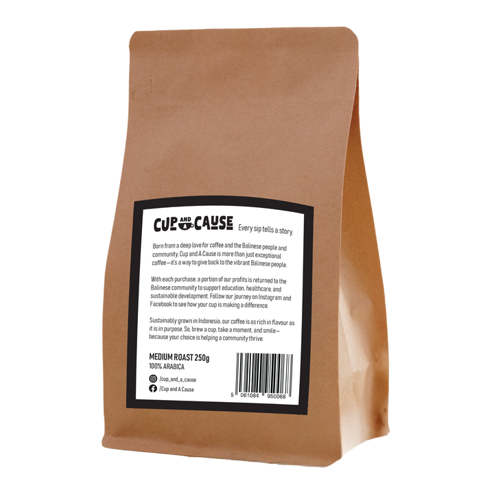 Arabica Medium Coffee Beans Back of Bag