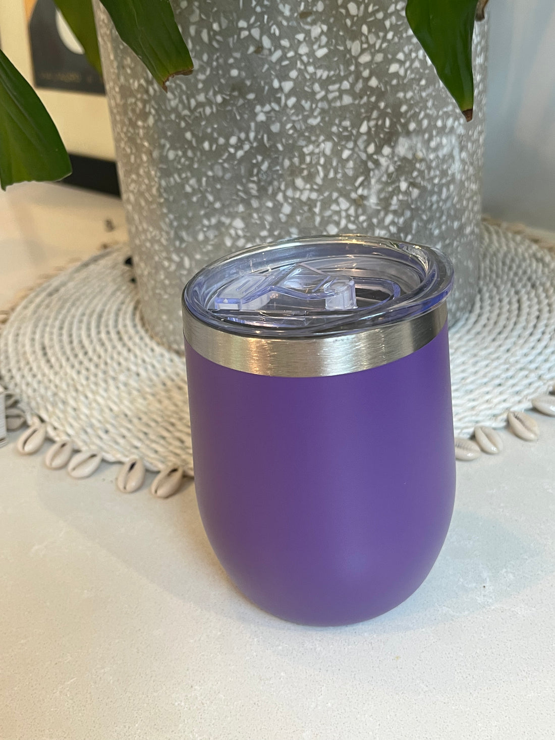 Insulated cup with no handle. Purple