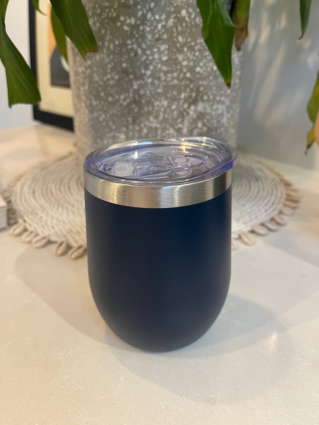 Insulated cup with no handle. Navy Blue