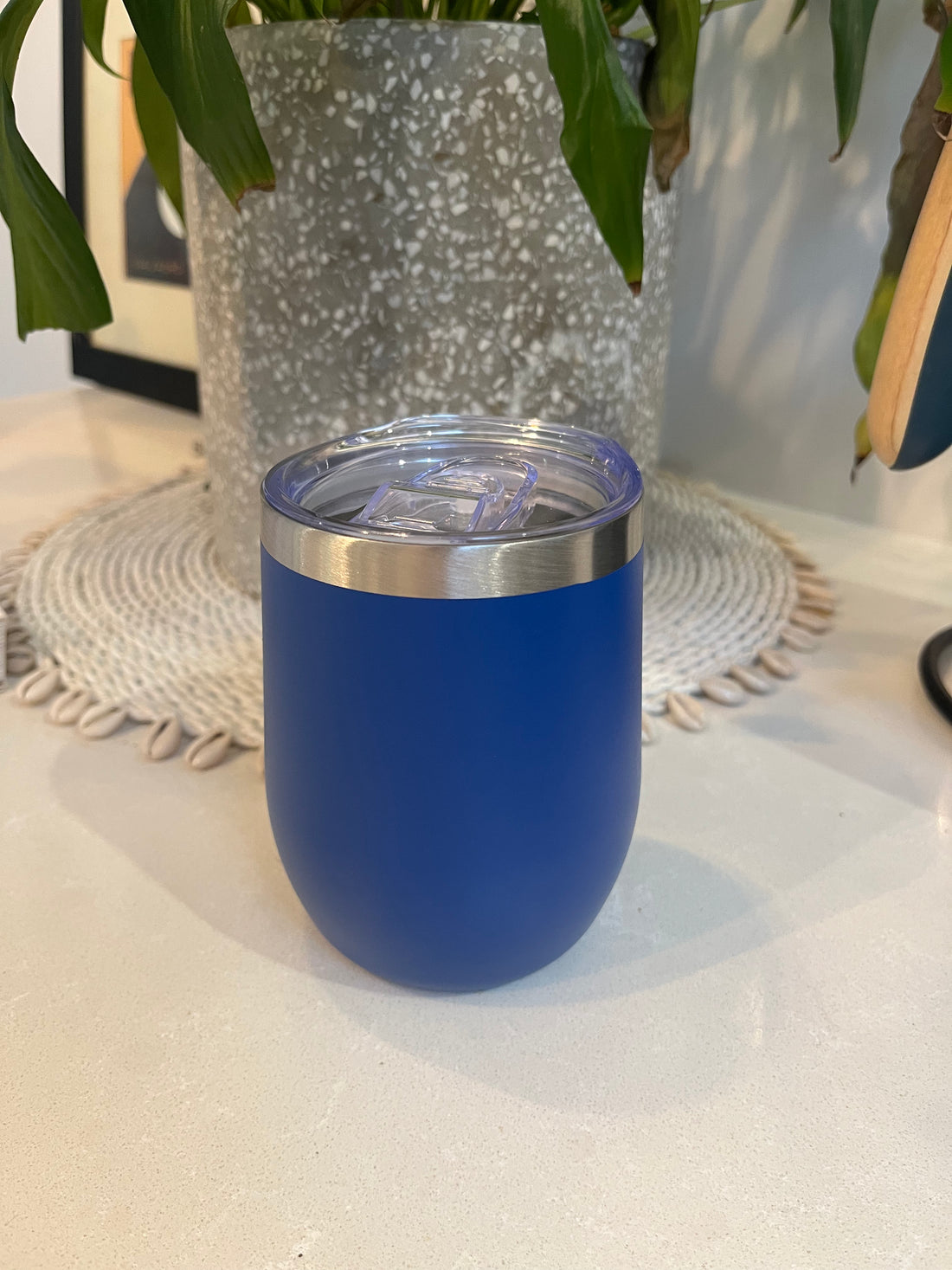 Insulated cup with no handle. Bright Blue