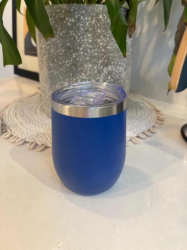 Insulated cup with no handle. Bright Blue