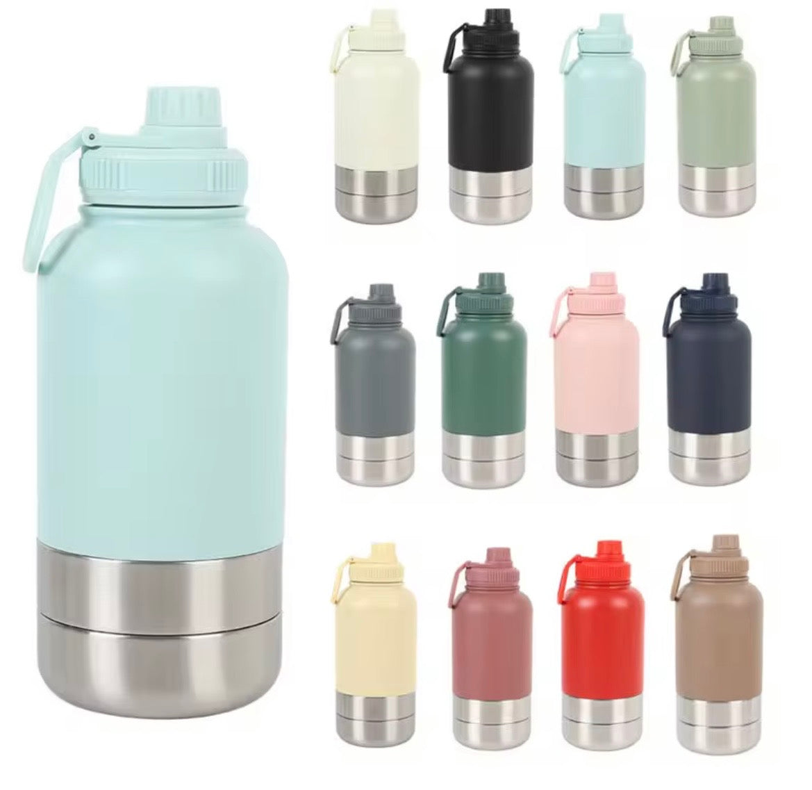 Drink bottle with 2 bowls - Red