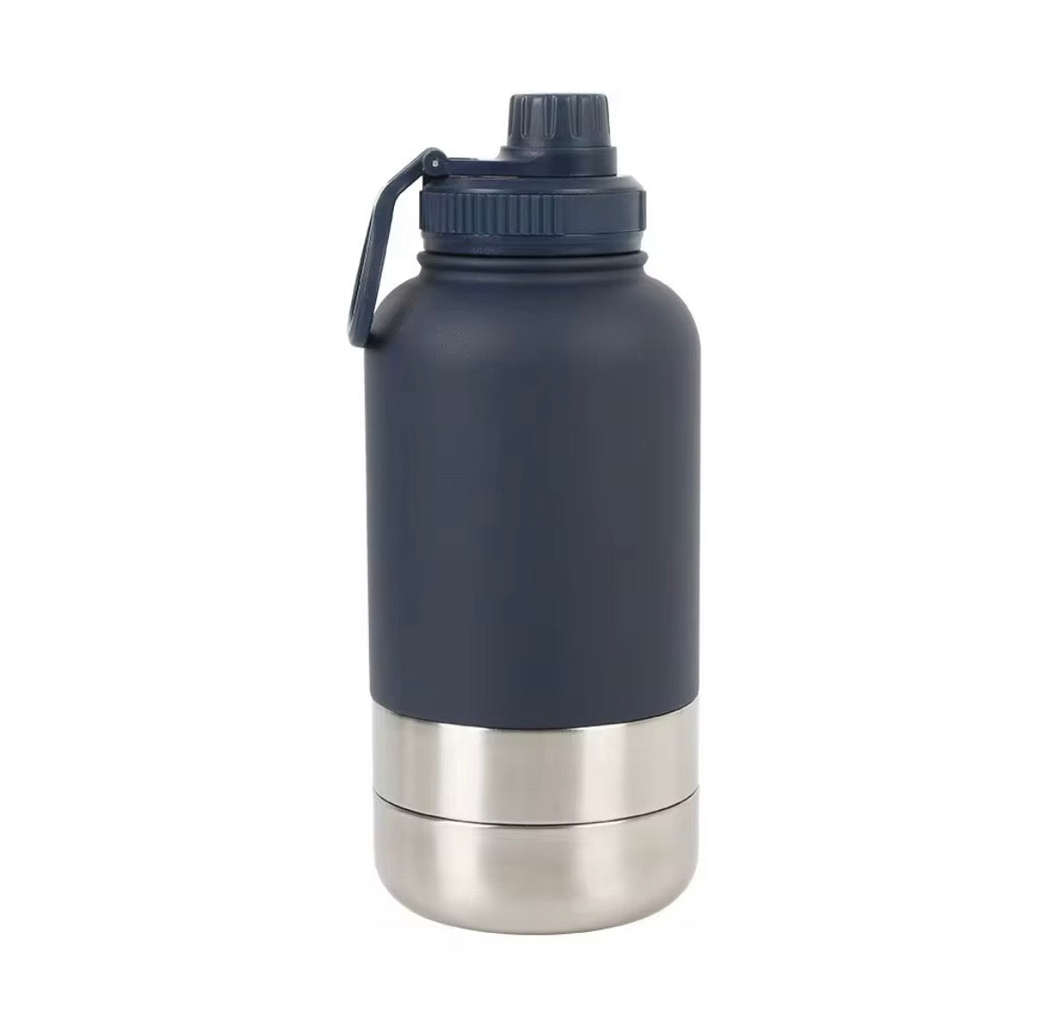 Drink bottle with 2 bowls - Navy Blue
