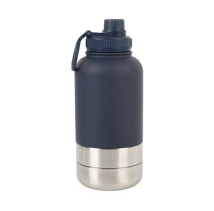 Drink bottle with 2 bowls - Navy Blue