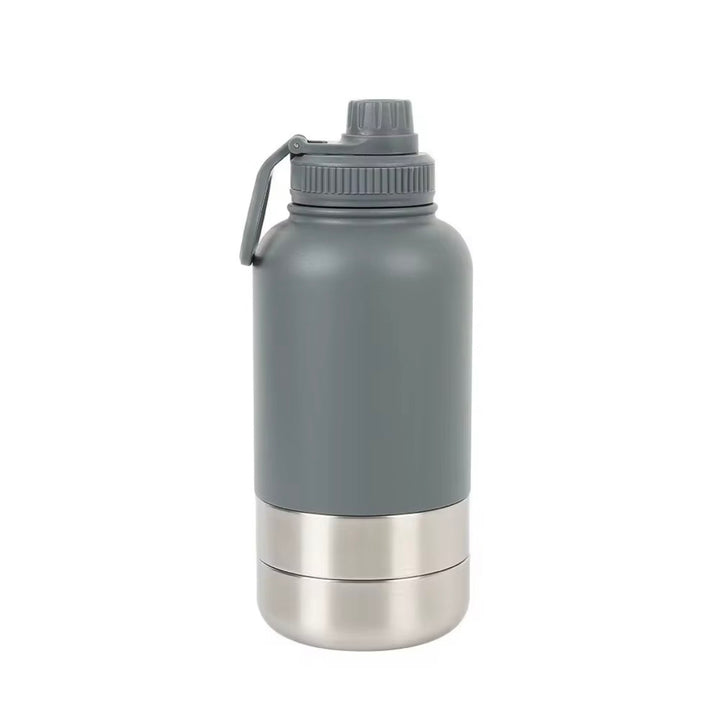 Drink bottle with 2 bowls - Dark Grey
