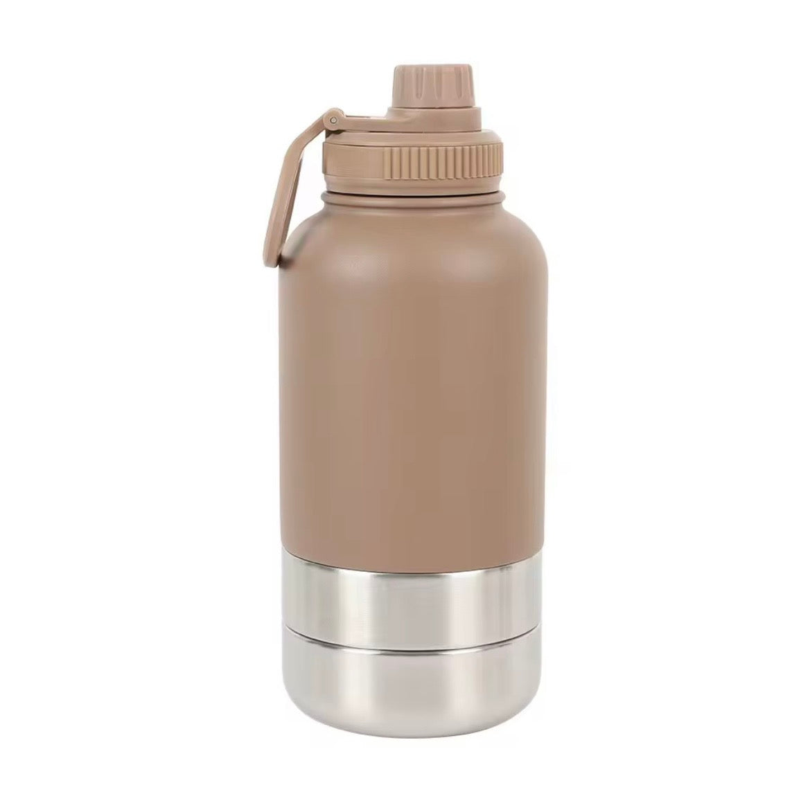 Drink bottle with 2 bowls - Brown