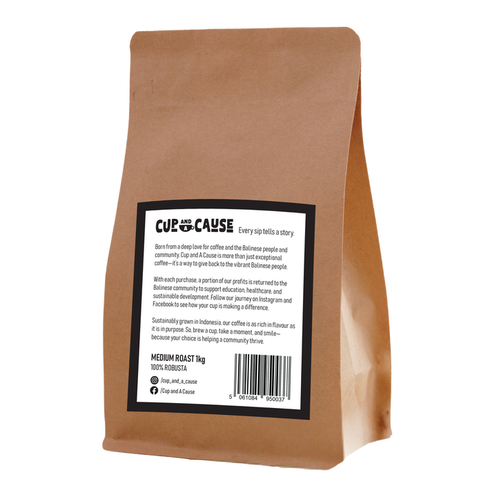 Robusta Medium Coffee Beans back of bag
