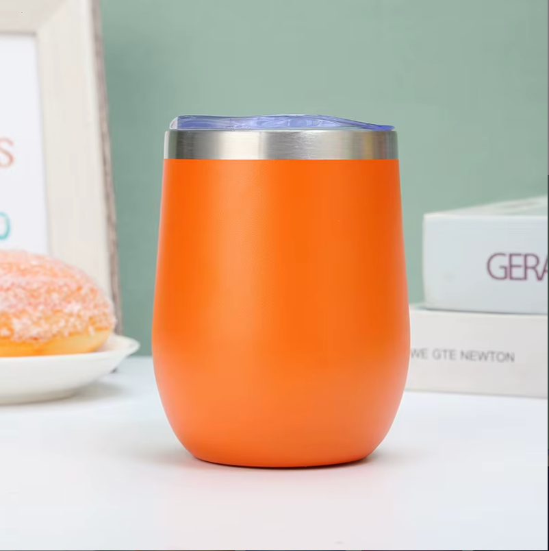 Insulated cup with no handle. Orange