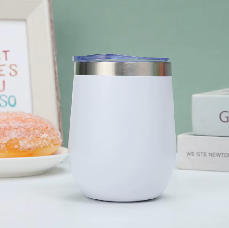 Insulated cup with no handle. White