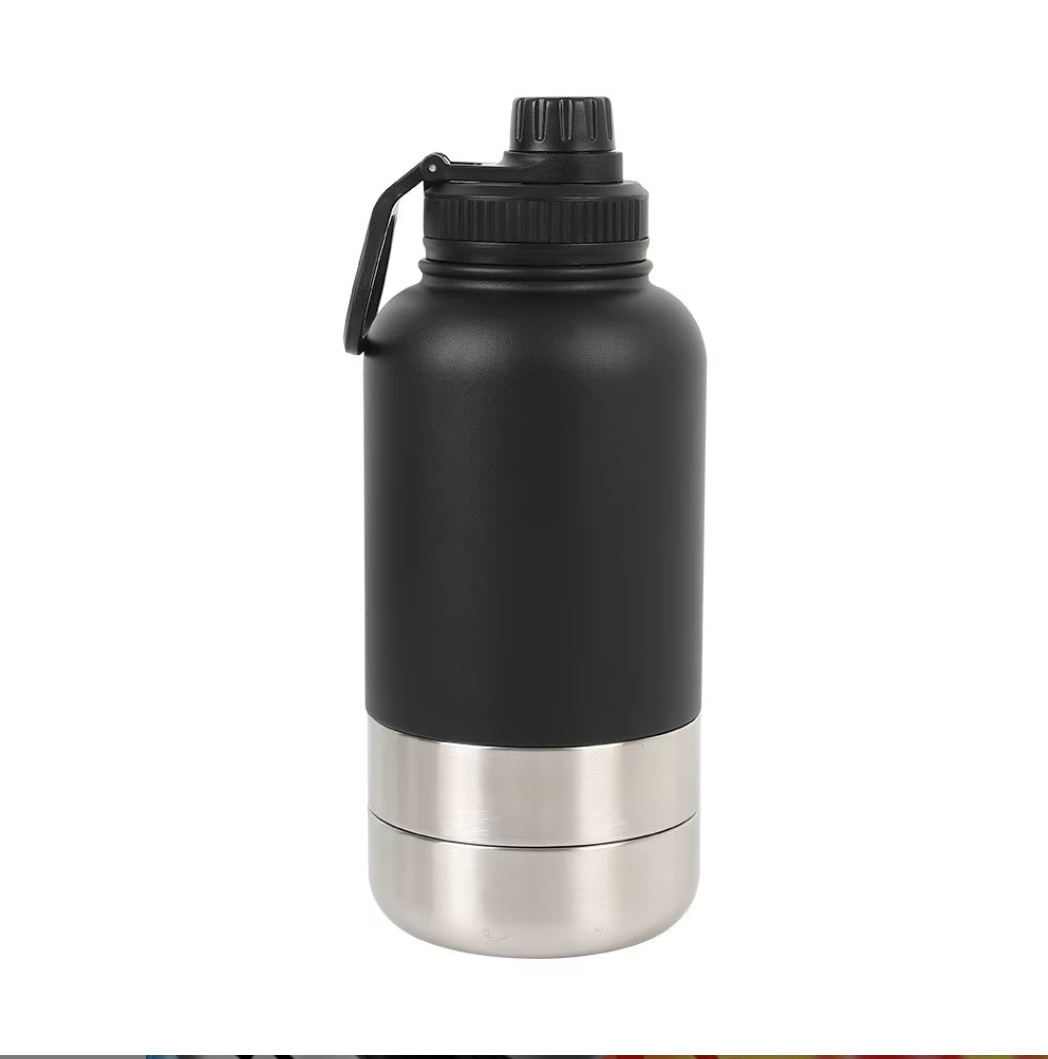 Drink bottle with 2 bowls - Black