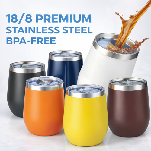 Insulated cup with no handle. White